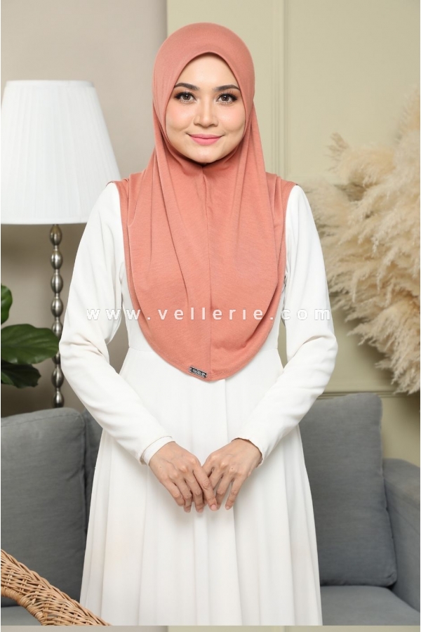 Tudung Sarung Adeela Essential Size M - Coral Orange